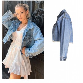 Denim Jacket Women Women Clothing Loose BF Tassel Denim Short Jacket Top Short Denim Jacket