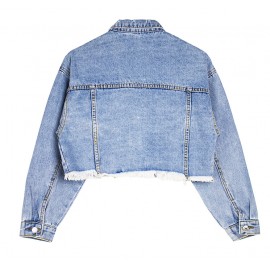 Denim Jacket Women Women Clothing Loose BF Tassel Denim Short Jacket Top Short Denim Jacket