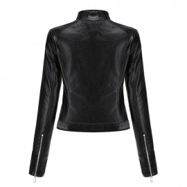 New Leather Coat Women Short Jacket Spring Autumn Stand Collar Lady Leather Jacket Women Clothing Thin Leather Coat