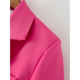 Women Clothing Spring Collared Long Sleeves Cropped Pullover Business Suit Hollow Out Cutout Dress