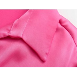 Summer Women Clothing Slimming Solid Color Double Breasted Dress Short