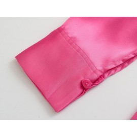 Summer Women Clothing Slimming Solid Color Double Breasted Dress Short