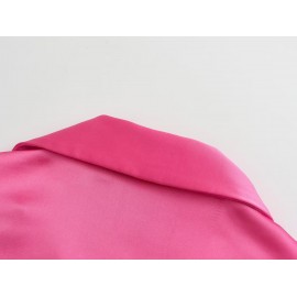 Summer Women Clothing Slimming Solid Color Double Breasted Dress Short
