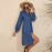 Spring Autumn Women Clothing Collared Wooden Ear Solid Color Denim Long Sleeve Dress