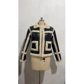 New Fashion Faux Shearling Jacket Long Sleeve Coat