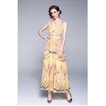 Women Summer Printed Elegant A Line Maxi Dress