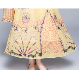 Women Summer Printed Elegant A Line Maxi Dress