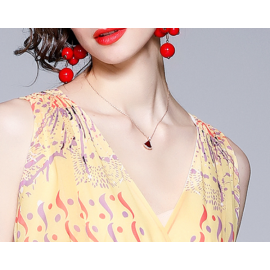 Women Summer Printed Elegant A Line Maxi Dress