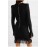 Bright Silk Woolen Tassel Double Breasted V neck Long-Sleeved Slim Fit Short Dress Coat