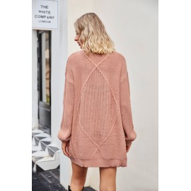 Autumn Winter Coat Loose Twist Knitted Cardigan Sweater Women