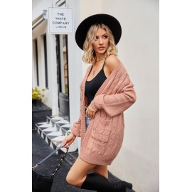 Autumn Winter Coat Loose Twist Knitted Cardigan Sweater Women