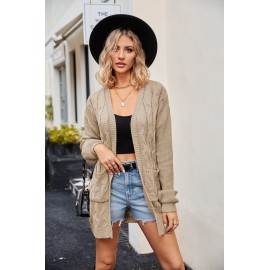 Autumn Winter Coat Loose Twist Knitted Cardigan Sweater Women