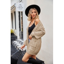 Autumn Winter Coat Loose Twist Knitted Cardigan Sweater Women