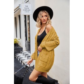 Autumn Winter Coat Loose Twist Knitted Cardigan Sweater Women