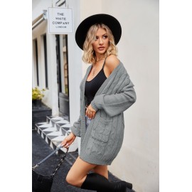 Autumn Winter Coat Loose Twist Knitted Cardigan Sweater Women