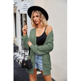 Autumn Winter Coat Loose Twist Knitted Cardigan Sweater Women