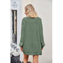 Autumn Winter Coat Loose Twist Knitted Cardigan Sweater Women