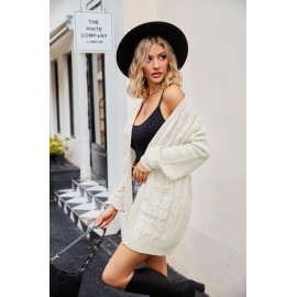 Autumn Winter Coat Loose Twist Knitted Cardigan Sweater Women