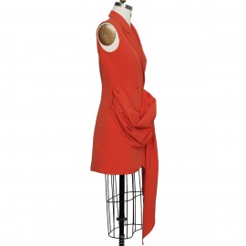 Women Clothing Sleeveless Solid Color Sexy Blazer Dress African Niche Spring Casual
