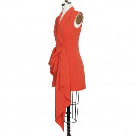 Women Clothing Sleeveless Solid Color Sexy Blazer Dress African Niche Spring Casual