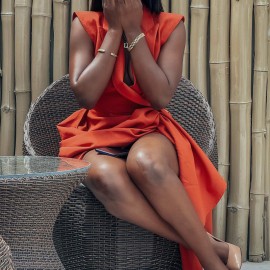 Women Clothing Sleeveless Solid Color Sexy Blazer Dress African Niche Spring Casual