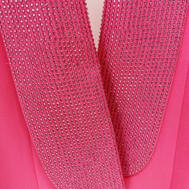 Goods Star Personality Backless Rhinestone Green Fruit Collar Long Blazer Dress