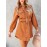Women Spring Fall Solid Collared Daily Office Long Sleeve A Line Dress