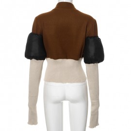 Autumn Winter Cotton Clothing Slim Fit Warm Splicing Coat Jacket Women All Matching Top