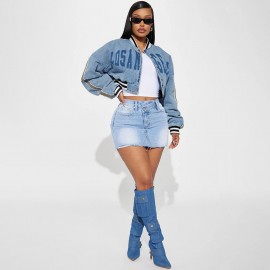 Women Clothing Autumn Street Shooting Cardigan Cropped Short Long Sleeve Sweater