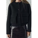 Women Clothing Simple Pocket Bomber Jacket Coat