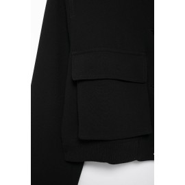 Women Clothing Simple Pocket Bomber Jacket Coat