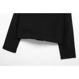 Women Clothing Simple Pocket Bomber Jacket Coat