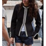 Winter Women Clothing Stylish Long Sleeves round Neck Beaded Coat
