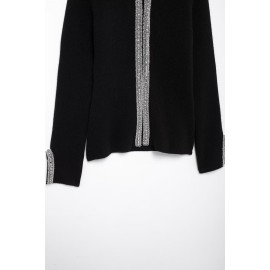 Winter Women Clothing Stylish Long Sleeves round Neck Beaded Coat