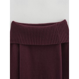 Women Wild Design off-Shoulder Long Sleeve Sweater