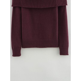 Women Wild Design off-Shoulder Long Sleeve Sweater