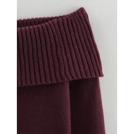 Women Wild Design off-Shoulder Long Sleeve Sweater