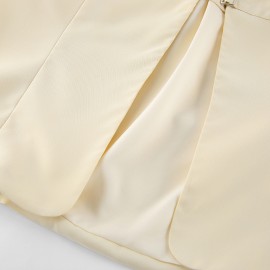 U Collar Niche Casual Apricot Autumn Women Clothing Coat