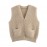 Women Clothing Autumn French Minority Towel Knitted V neck Pocket Cardigan Sweater Vest