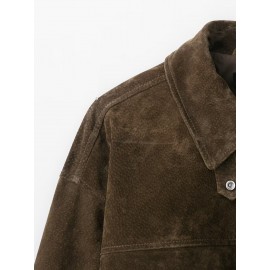 Women Clothing Autumn Retro Pure Leather Bomber Jacket Coat