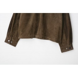 Women Clothing Autumn Retro Pure Leather Bomber Jacket Coat