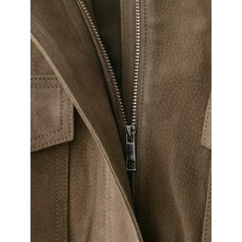 Women Clothing Suede Textured Leather Coat