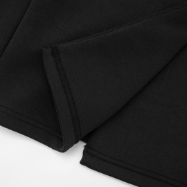 Women Clothing Autumn Solid Color Casual Slim Fit Long Sleeve Bud Faux Pocket Dress