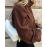 Elegant Women Clothing Solid Color Suede Pleated Stand Collar Coat