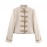Women Clothing Casual Padded Shoulder Bends Hitches Chinese Knot Button Top