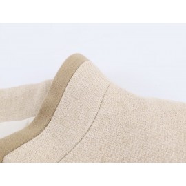 Women Clothing Casual Padded Shoulder Bends Hitches Chinese Knot Button Top