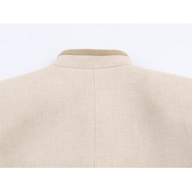 Women Clothing Casual Padded Shoulder Bends Hitches Chinese Knot Button Top
