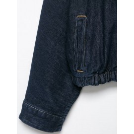 Simple Short Bat Sleeve Denim Jacket Coat