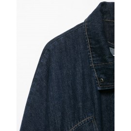 Simple Short Bat Sleeve Denim Jacket Coat