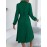 Spring Summer Elegant Solid Color Collared Long Sleeve Cinched Pleated Dress Women Clothing